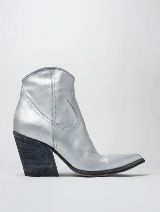 ALISON ANKLE BOOTS 80MM IN USED SILVER LEATHER
