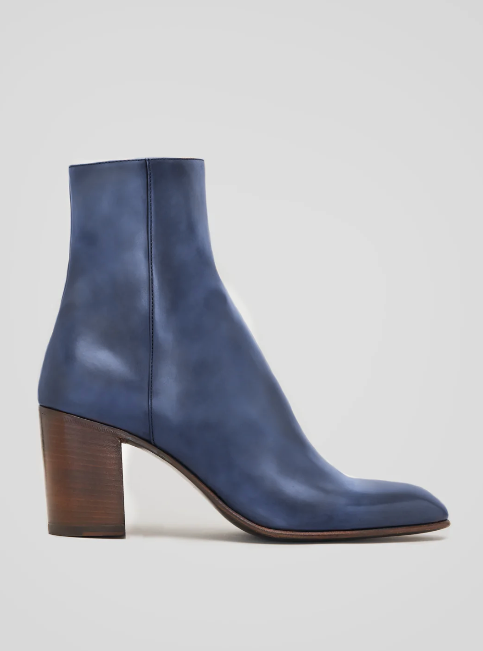 JANIS ANKLE BOOTS 80MM CALFSKIN BLUE