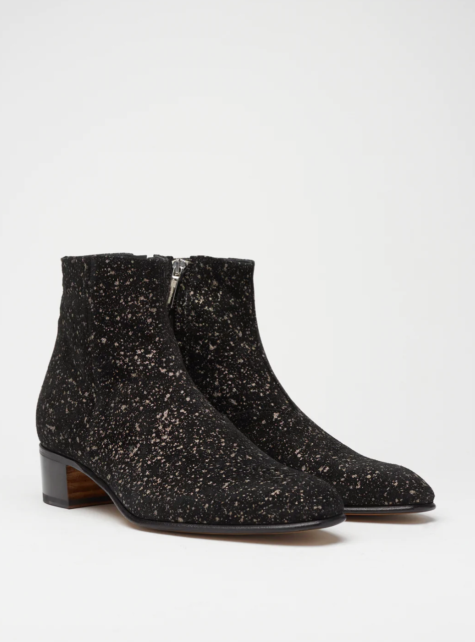 SONNY 40MM GLAM BLACK SUEDE ANKLE BOOTS