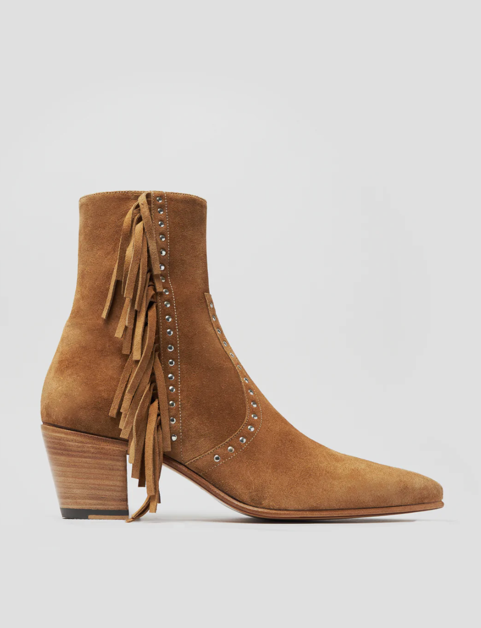 NICO "MOJAVE" 60MM FRINGED BOOTS EN DAIM